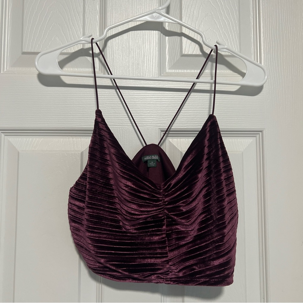 Wild fable crushed velvet like crop top